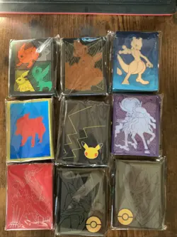 Pokemon Tcg ETB & Collection Box Card Sleeves - Lot 9x - Sealed - Image 1