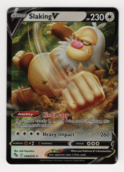 Slaking V 058/078 - Near Mint - Pokemon Go Pokemon Card - Image 1