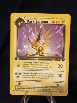 Dark Jolteon 1st Edition 38/82 NM 2000 Pokemon Team Rocket WOTC Vintage Card - Image 1
