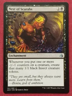 Magic The Gathering AMONKHET NEST OF SCARABS black card MTG - Image 1