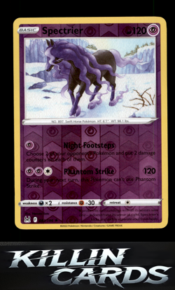 Reverse Holofoil Spectrier 081/196 Pokemon Holo Rare SWSH11: Lost Origin Card NM - Image 1