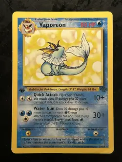 Vaporeon Jungle First Edition 28/64 Non-Holo Card Near Mint Condition - Image 1