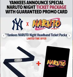 2026 NY Yankees NARUTO Night Exclusive Card + Headband SGA PRESALE Sep 8th - Image 1