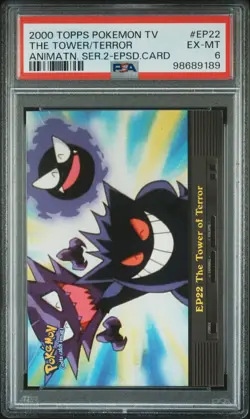 2000 TOPPS POKEMON TV ANIMATION SER 2 EPISODE CARDS THE TOWER OF TERROR PSA 6 - Image 1