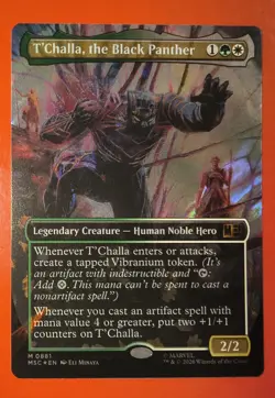 MTG: MARVEL SUPER HEROES, 0337, T'CHALLA, THE BLACK PANTHER, SURGE FOIL, MYTHIC - Image 1