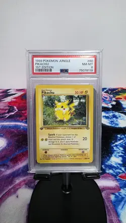 1999 POKEMON JUNGLE 1ST EDITION #60 PIKACHU PSA 8 - Image 1