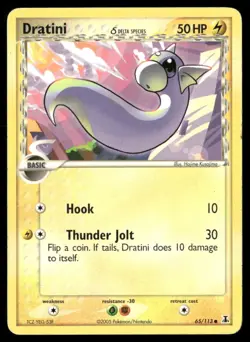 2005 EX Delta Species Set Pokemon Card 065 Dratini (delta species) LP - Image 1