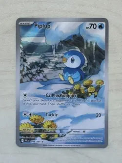 Pokemon TCG Piplup 098/094 Phantasmal Flames Illustration Rare NM - Image 1