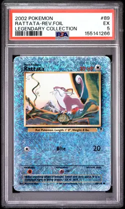 2002 POKEMON LEGENDARY COLLECTION #89 RATTATA-REVERSE FOIL PSA 5 - Image 1