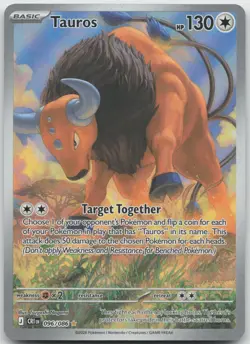 Tauros 096/086 Holo Illustration Rare Chaos Rising Pokemon Near Mint - Image 1