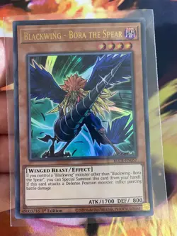YUGIOH BLCR-EN057 Blackwing - Bora the Spear Ultra Rare 1st Edition NM - Image 1