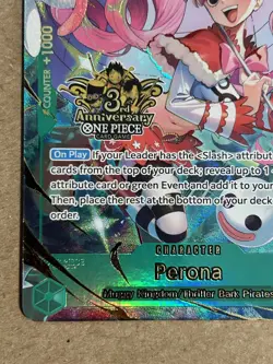 Perona Japanese 3rd Anniversary Set Promo English One Piece NM OP12-034 Stamped - Image 3