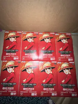 One Piece OP-13 Carrying On His Will Sleeved Booster Packs - Lot of 8 - SEALED - Image 3