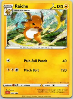 Raichu 009/034 Holo Classic Collection Trading Card Game NM - Image 1