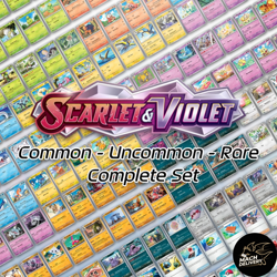 Pokemon Scarlet & Violet Base Complete Common, Uncommon & Rare 186 Card Set - Image 1