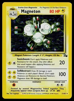 Pokemon Card - Magneton Fossil 11/62 Holo Rare - Image 1