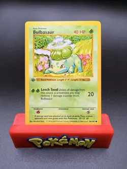 BULBASAUR 1ST EDITION SHADOWLESS POKEMON CARD BASE SET 44/102 TCG RARE NM - Image 1