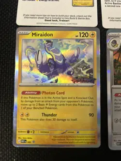 Pokemon Pitch Black Stamped Promo Cards Miraidon & Bastiodon & Trainer Tips Card - Image 3