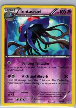 Tentacruel 72/160 Reverse Holo XY - Primal Clash - Pokemon Card - NM - Image 1