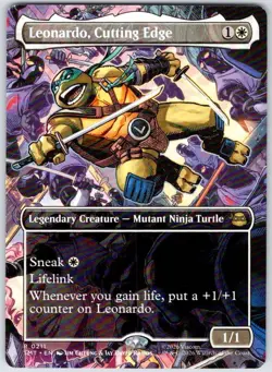 Leonardo, Cutting Edge (Borderless) 0211 Teenage Mutant Ninja Turtles MTG NM - Image 1
