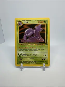 Muk 28/62 Rare Unlimited Edition Fossil Set Pokemon Card 1999 WOTC - Image 1