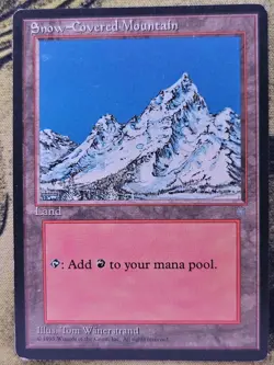 Snow-Covered Mountain 349 Land Ice Age Magic: The Gathering Moderately Played - Image 1