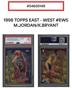 Michael Jordan / Kobe Bryant 1998 Topps East - West MINT PSA 9 - Image 1