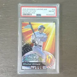 Topps 2025 Bowman Chrome Meteoric Rise #MR-12 Shohei Ohtani PSA 8 Mojo - Image 1