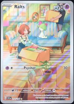 Pokemon TCG Ralts 211/198 Scarlet & Violet Base Set Illustration Rare Card - LP - Image 1