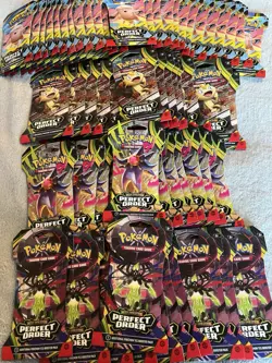 Lot Of 20 Pokemon TCG Mega Evolution Perfect Order Booster Packs NEW SEALED - Image 1