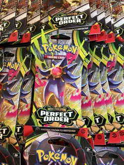 Lot Of 20 Pokemon TCG Mega Evolution Perfect Order Booster Packs NEW SEALED - Image 4