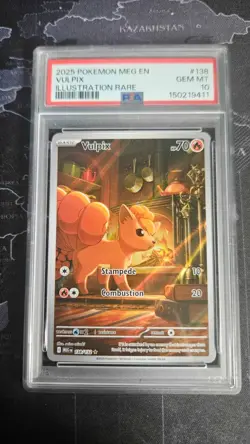 PSA 10 Vulpix 138/132 Illustration Rare Mega Evolution Pokemon Card - Image 1