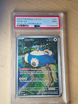 Pokemon TCG Snorlax SV: Scarlet & Violet Promo Cards 051 Holo Promo PSA 9 EN - Image 1