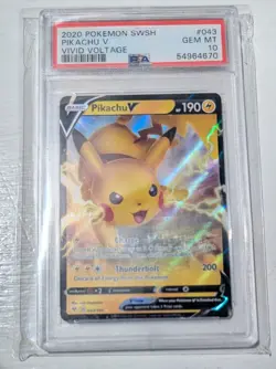 PSA 10 Pikachu V 043/185 Vivid Voltage Holo Ultra Rare Pokemon TCG - Image 1
