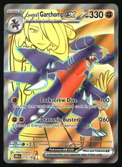 CYNTHIA'S GARCHOMP EX 215/182 ULTRA RARE DESTINED RIVALS POKEMON HOLO NEAR MINT - Image 1