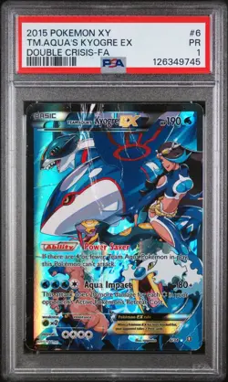 Team Aqua's Kyogre EX 6/34 Double Crisis Holo Full Art PSA 1 2015 - Image 1