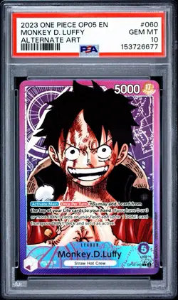 2023 ONE PIECE OP05-AWAKENING OF THE NEW ERA #060 MONKEY D. LUFFY Alt Art PSA 10 - Image 1