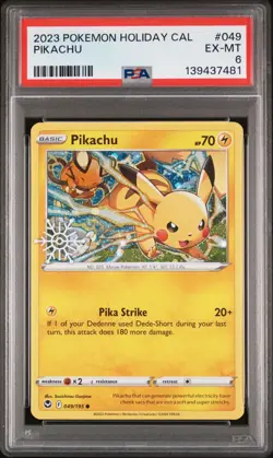 2023 POKEMON HOLIDAY CALENDAR #049 PIKACHU PSA 8 - Image 1
