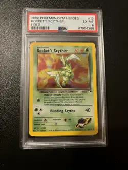 Pokemon Gym Heroes Rocket's Scyther Holo Rare 013/132 PSA 6 2000 English - Image 1