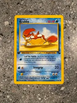 Pokemon TCG Cards 1st Edition Krabby 51/62 Fossil NM-M - Image 1