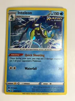 Pokemon TCG Promo Cosmos Holo Chilling Reign Inteleon 043/198 w HD Swirl NM - Image 2