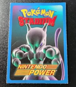 Vtg 2000 Nintendo Power Pokemon Stadium Mewtwo Insert Card HP/DMG - Image 1
