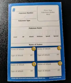 Vtg 2000 Nintendo Power Pokemon Stadium Mewtwo Insert Card HP/DMG - Image 2