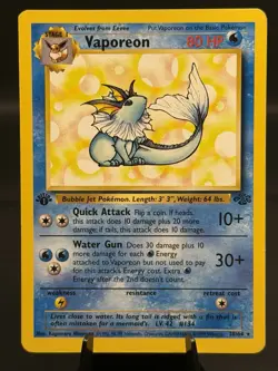 The Pokemon Company 1999 Pokemon TCG Vaporeon Jungle 1st Ed Rare Non Holo - Image 2
