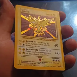 Pokemon TCG Zapdos 16/102 Base Set Holo Rare German Unlimited 1999 - Image 2