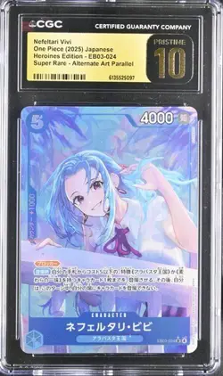 CGC 10 Pristine One Piece Jpn Nefeltari Vivi EB03-024 Heroines SR Alt Art - Image 1