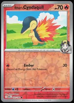 Ethan's Cyndaquil 032/182 Common Destined Rivals Pokemon Card Reverse Holo NM - Image 1