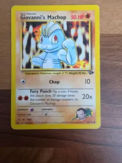 Giovanni's Machop and Machoke Gym Challenge Pokemon Card - Image 3