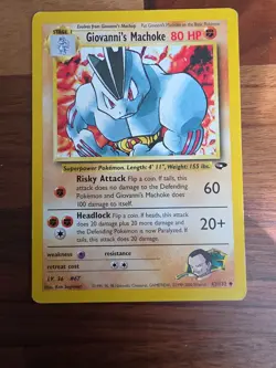 Giovanni's Machop and Machoke Gym Challenge Pokemon Card - Image 5