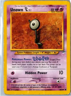 Pokemon Card - Unown [L] Neo Destiny 86/105 Common Unlimited - Vintage HP - Image 1